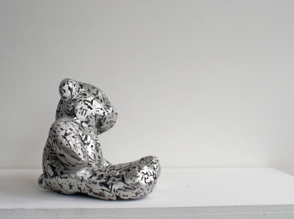 Bear study no. 4. Fine art sculpture by Andrew Miguel Fuller - Fabricated aluminum artwork by Andy Fuller - welded aluminum