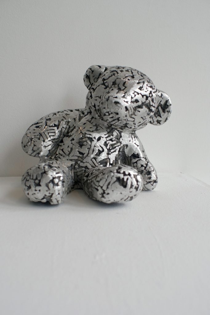 Bear study no. 4. Fine art sculpture by Andrew Miguel Fuller - Fabricated aluminum artwork by Andy Fuller - welded aluminum