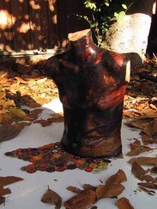 Autumn Shadow is a mixed media assemblage art sculpture. Artwork by Andrew Miguel Fuller. AM Andy Fuller