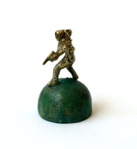 Bronze artwork by Andrew Miguel Fuller. Absurd cowboy sculpture by AM Andy Fuller