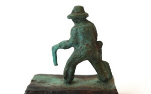 Bronze artwork by Andrew Miguel Fuller. Absurd cowboy sculpture by AM Andy Fuller